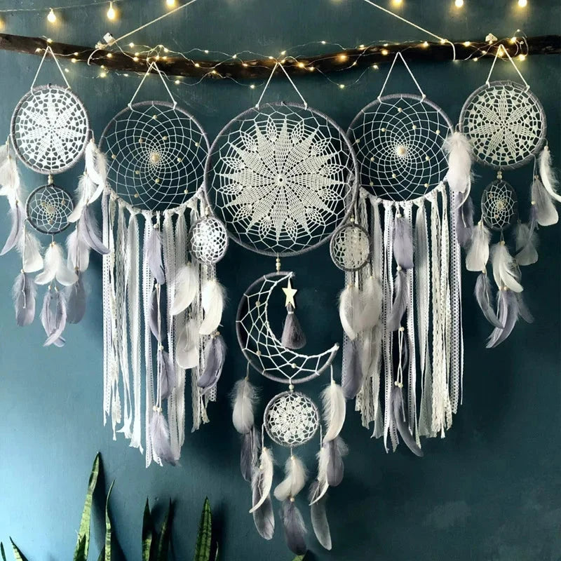 Dreamcatcher Wall Set Handmade Cotton Moon Five-Piece
