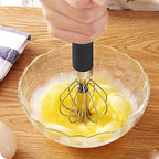 Handheld Egg Whisk Semi-Automatic Stainless Steel Dishwasher Safe
