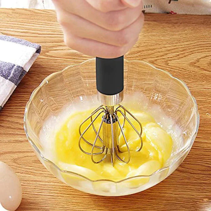 Handheld Egg Whisk Semi-Automatic Stainless Steel Dishwasher Safe