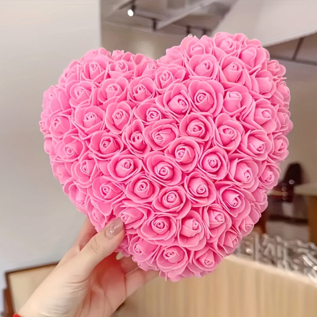 Artificial Flower Table Centerpiece - Heart-Shaped Rose for Mother's Day