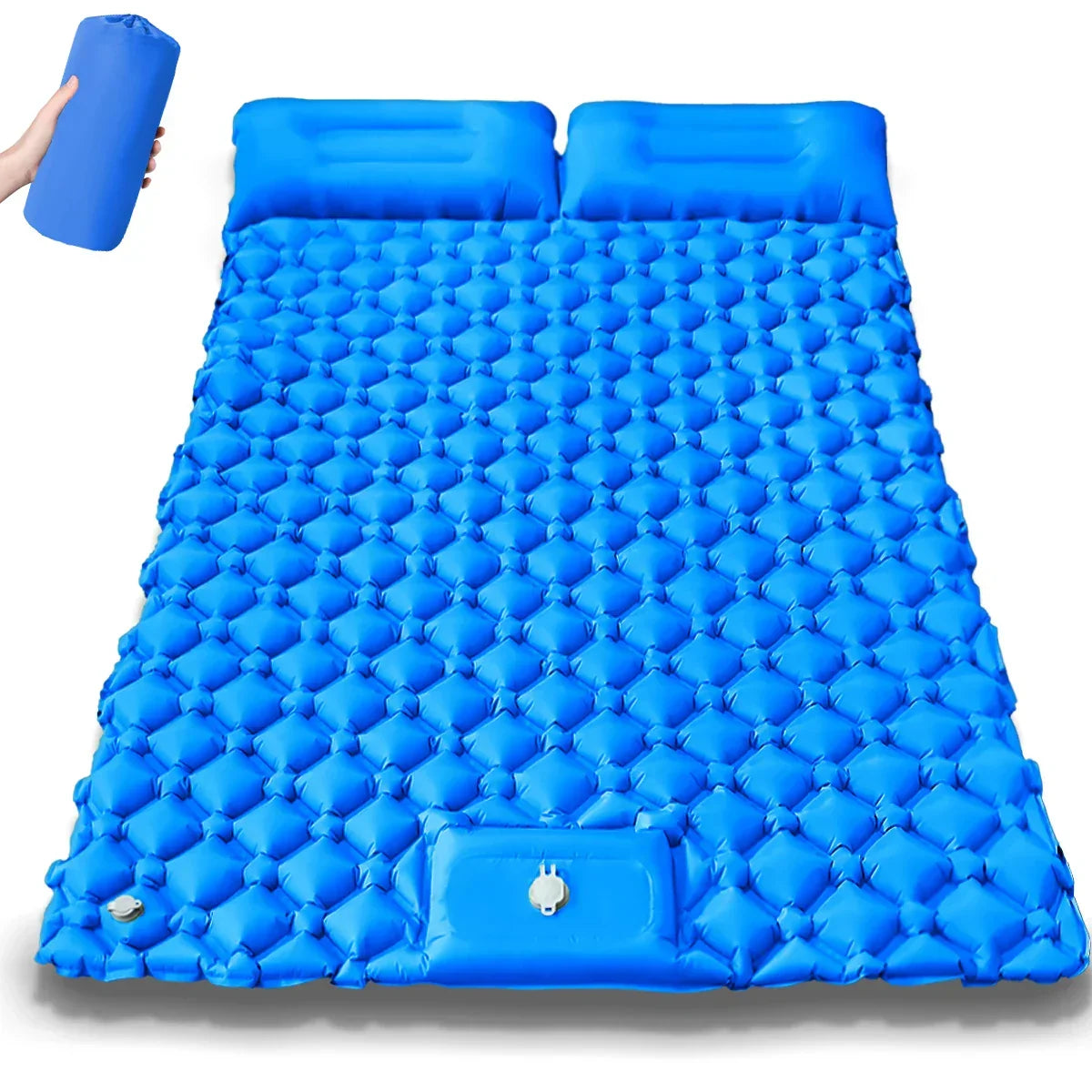 Camping Air Mattress Extra-Wide Diamond Top Dual Valve