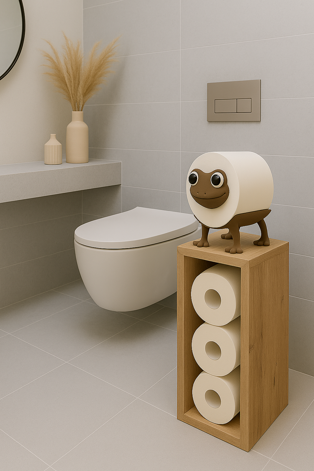 Decorative Tabletop Figure for Animal-Themed Toilet Paper Holder