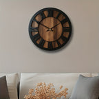 Classic Wooden Wall Clock with Roman Numerals