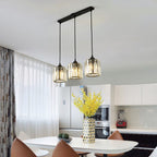 Cylindrical Glass Shade Cluster Pendant Lighting Fixture