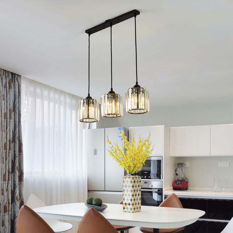 Cylindrical Glass Shade Cluster Pendant Lighting Fixture