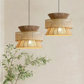 Wabi-Sabi Pendant Light in Japanese Woven Rattan Design