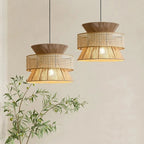 Wabi-Sabi Pendant Light in Japanese Woven Rattan Design