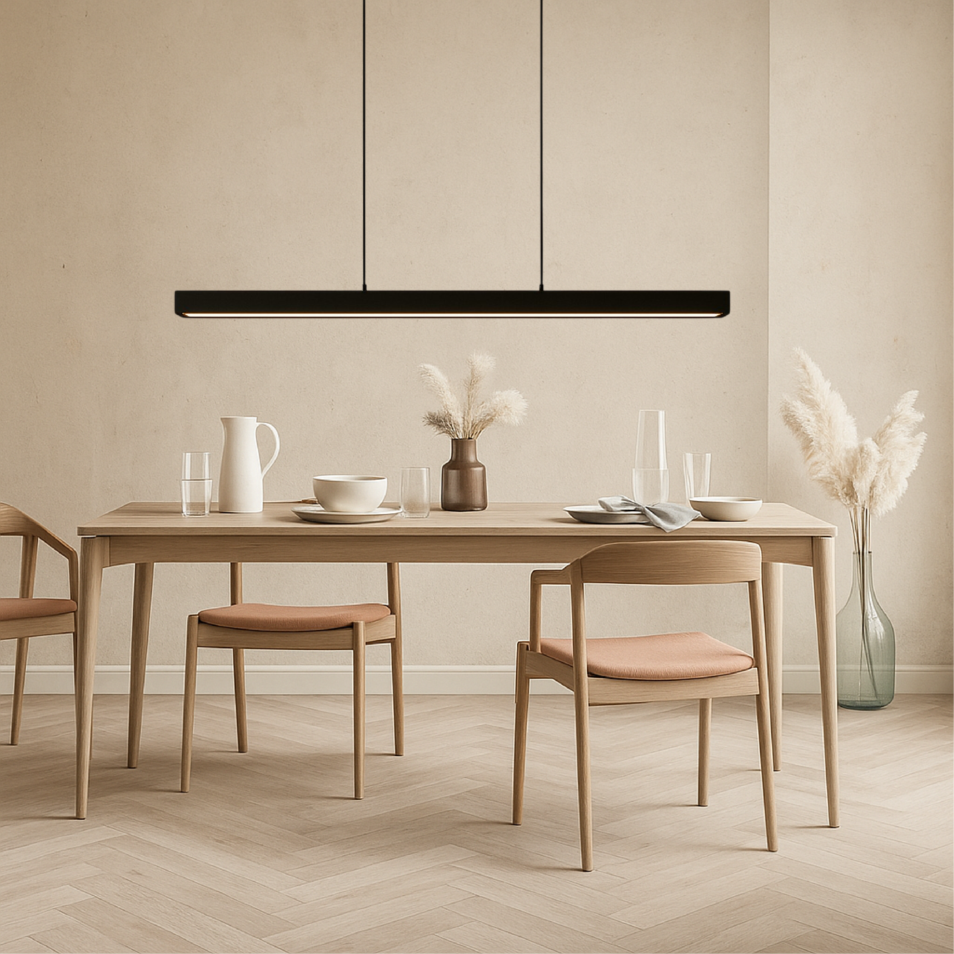 Scandinavian Style Pendant Light with Minimalist Linear Design