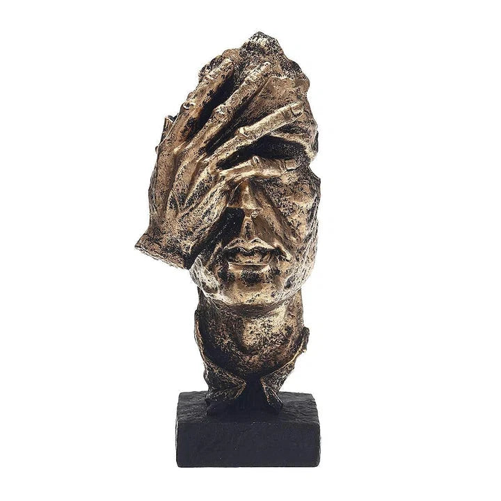 Abstract Sculpture Scandinavian Minimalist Gold Finish