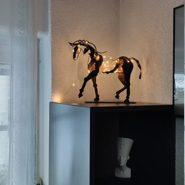 Horse Figurine Handcrafted Solid Metal Shelf & Mantel Decor