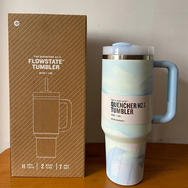 Insulated Tumbler 1.2L Stainless Steel Handle Lid
