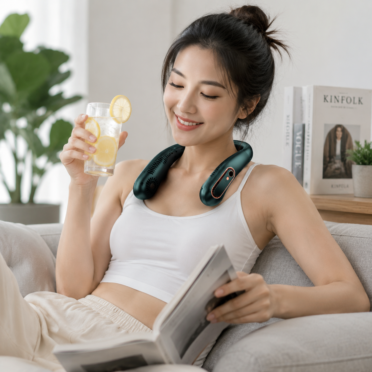 Bladeless USB-Rechargeable 5-Speed Neck Fan