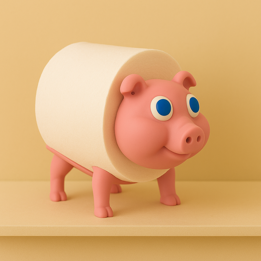 Decorative Tabletop Figure for Animal-Themed Toilet Paper Holder