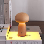 Rechargeable Night Light with Portobello Mushroom Design and Wooden Base