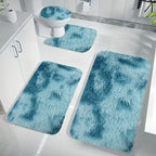 Absorbent Polyester Non-Slip Machine-Washable Bathroom Rug Set (4-Piece)