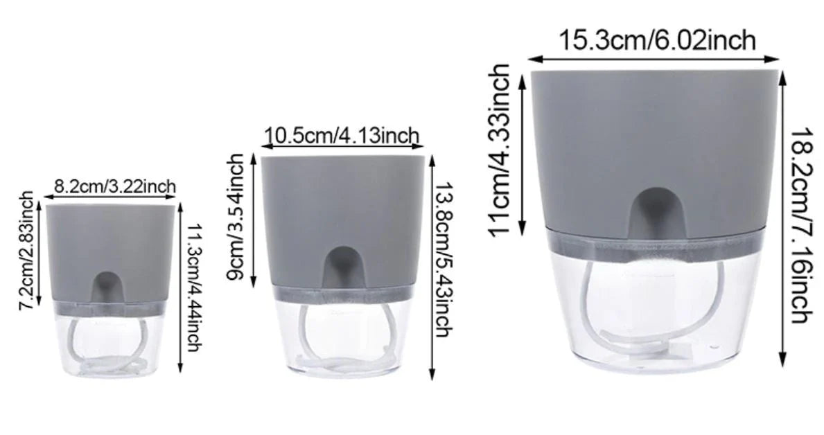 Self-Watering Plant Pot 20-Day Reservoir Transparent Base