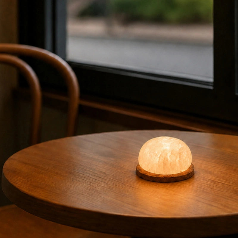 Textured Mineral Rechargeable Bedside Lamp (12-Hour Battery)