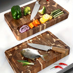 End Grain Chopping Block – Durable Acacia Wood Cutting Board for Kitchen