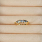 Stackable Gold Rings Set with Rhinestones for Mother's Day