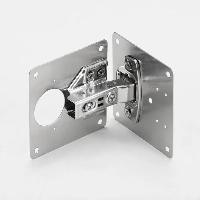 Cabinet Hinge Mounting Plate Stainless Steel Brushed Finish
