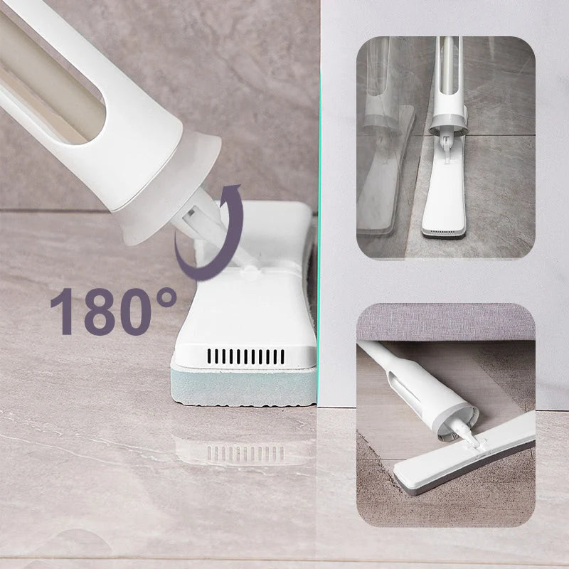Floor Mop Easy-Squeeze Built-In Dispenser & 180° Swivel