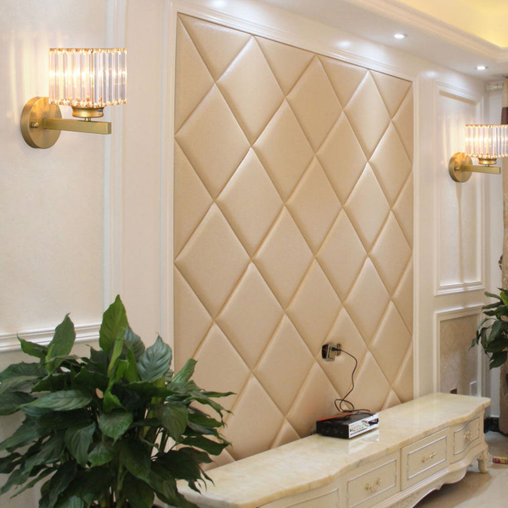 Contemporary Iron and Glass Wall Sconce Light Fixture