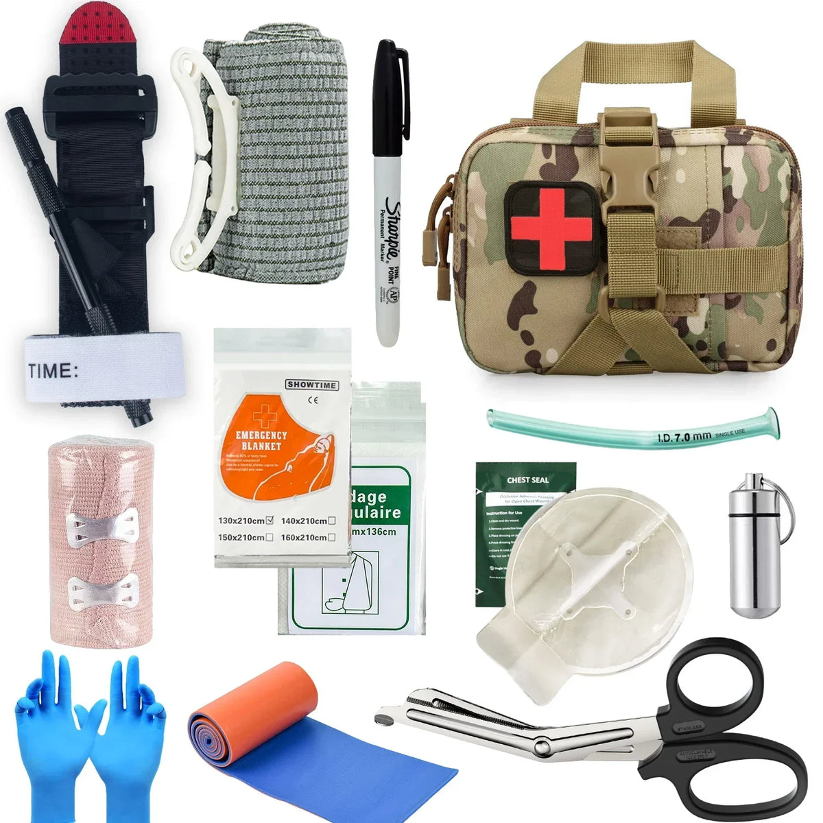 Trauma First Aid Kit MOLLE-Compatible Tourniquet & Chest Seal