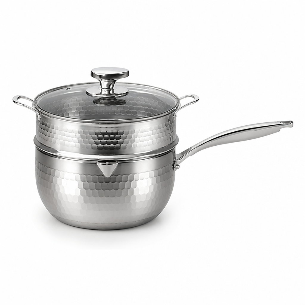 Uncoated Titanium Thickened Body Yukihira Pot (Lid & Steamer Options)