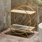 Metal Skincare and Cosmetic Shelf with Cat Ear Base - Two-Tier Organizer