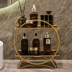 Metal Skincare and Cosmetic Shelf with Cat Ear Base - Two-Tier Organizer
