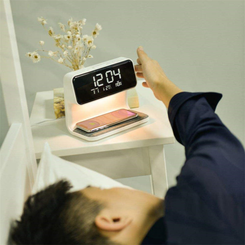 3-in-1 Touch Lamp with Alarm Clock and Wireless Charging Station