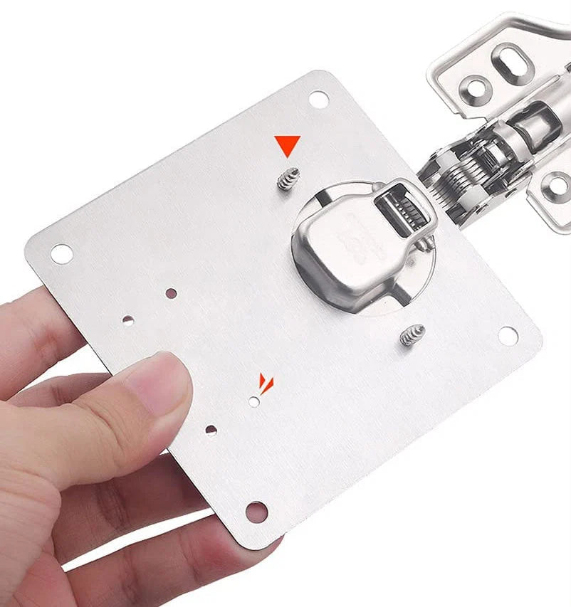 Cabinet Hinge Mounting Plate Stainless Steel Brushed Finish