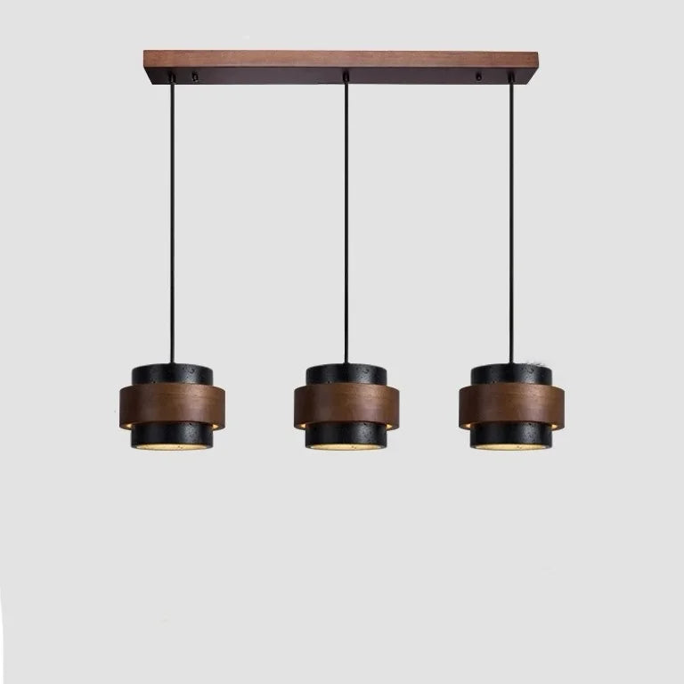 Travertine-Look Cylindrical Pendant Light (E27 Socket)