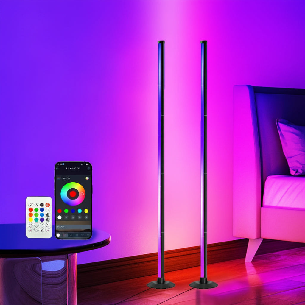RGBIC LED Dimmable Aluminum Floor Lamp (App & Remote Control)