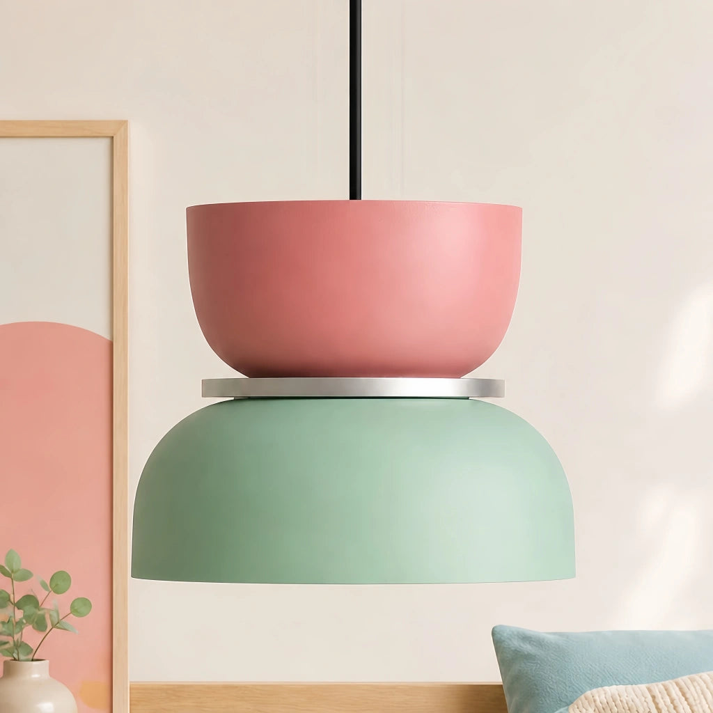 Color-Block Metal Pendant Lamp (30 cm)
