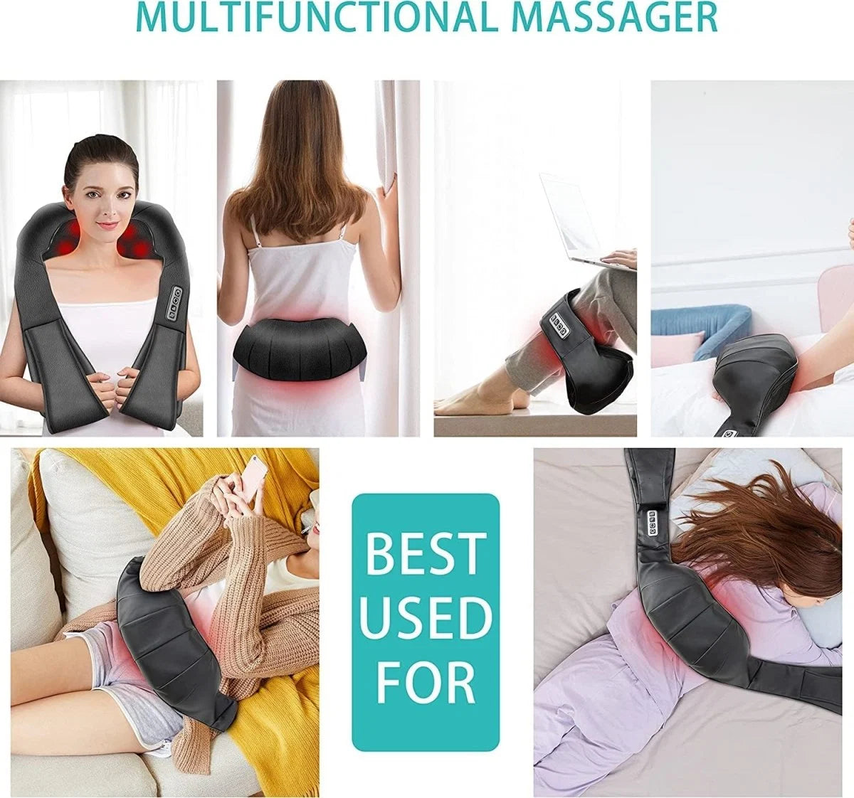 Shiatsu Massage Cushion Deep-Kneading Infrared Heat