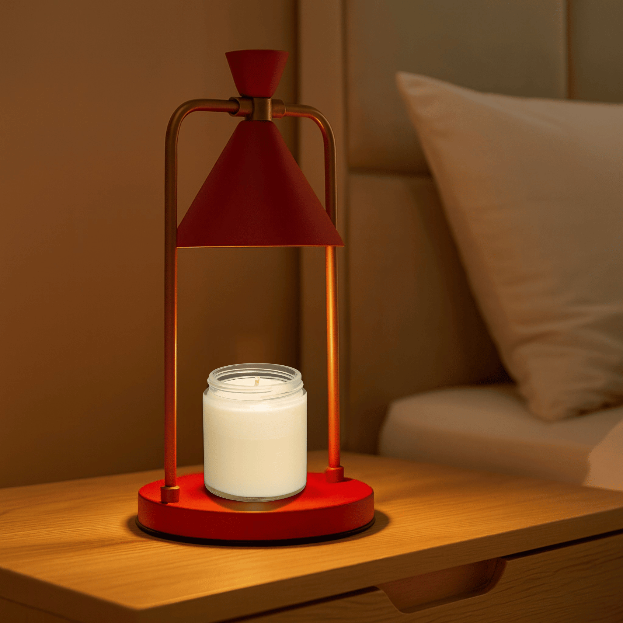Cone Shade Metal Frame Electric Candle Warmer Lamp