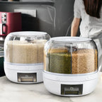 Grain Dispenser 360° Rotating 6-Compartment Airtight