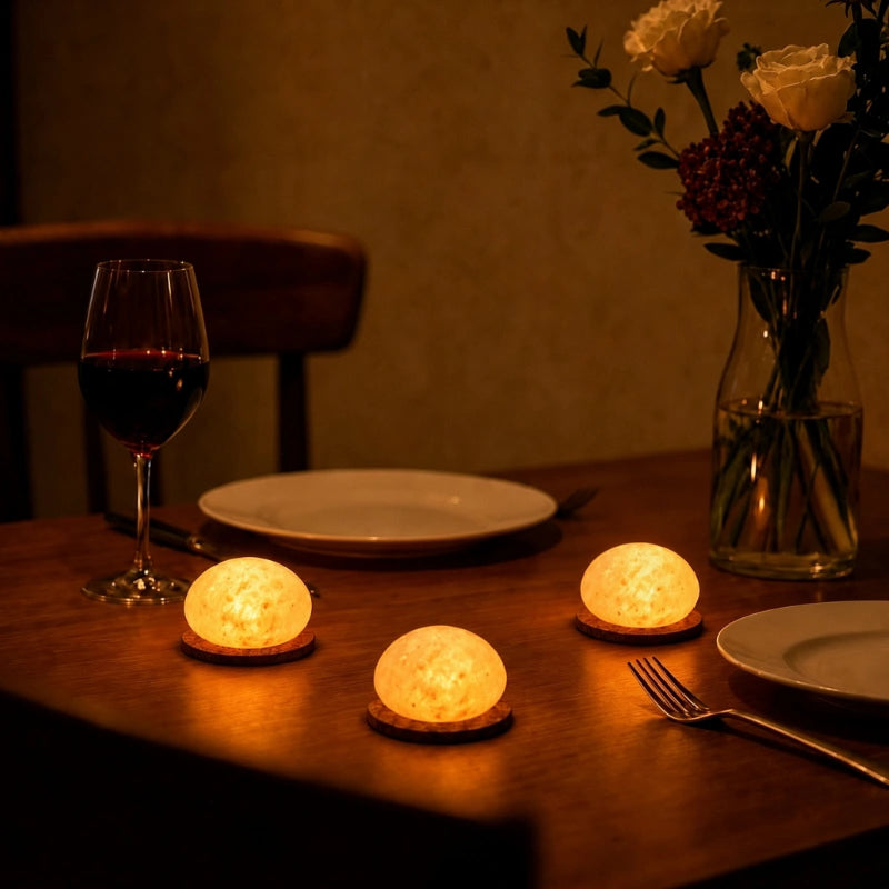 Textured Mineral Rechargeable Bedside Lamp (12-Hour Battery)