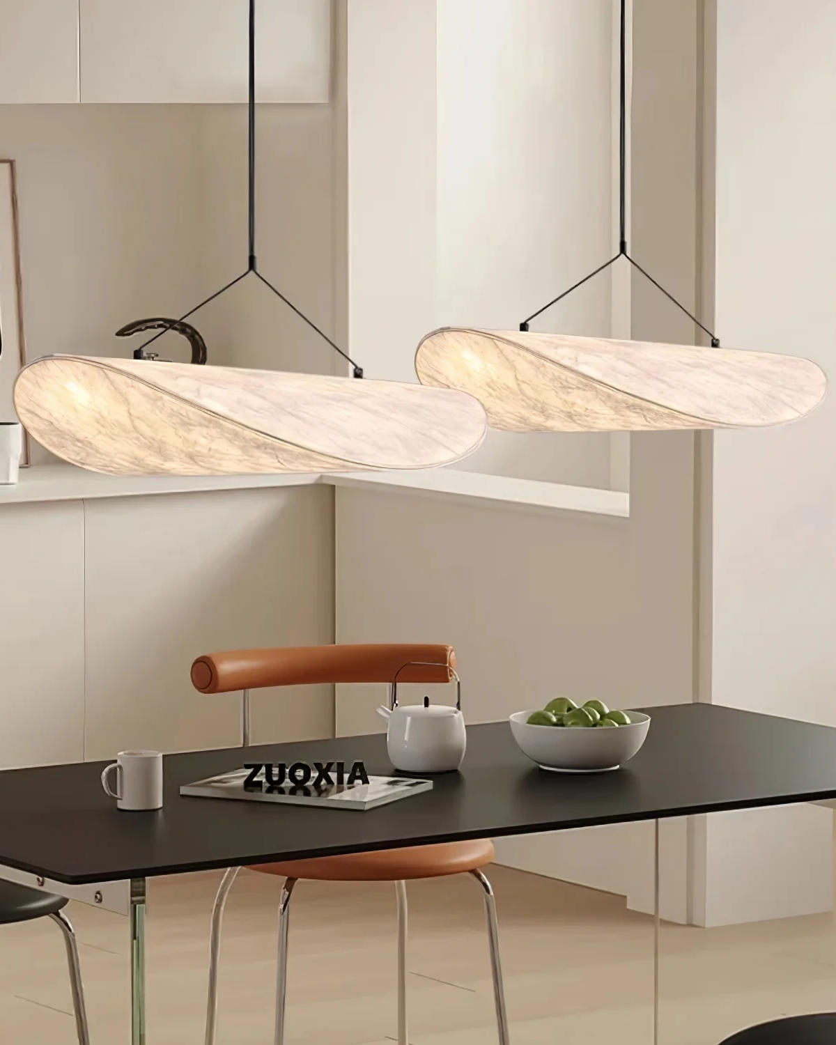 Ribbon-Shaped Warm White Pendant Light (Multiple Sizes)
