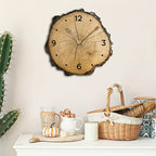 Natural Log Design Wall Clock – Rustic Wood Slice Home Decoration