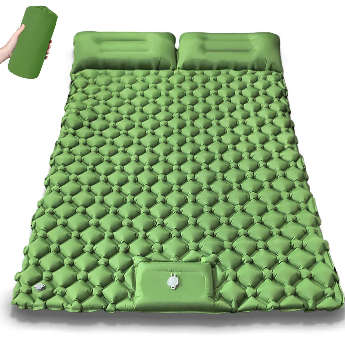 Camping Air Mattress Extra-Wide Diamond Top Dual Valve