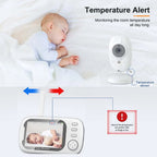 Video Baby Monitor 3.5-Inch Screen Night Vision Two-Way Audio