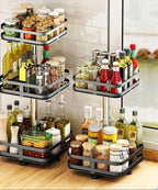 Storage Rack 360 Degree Rotating Height-Adjustable Stainless Steel