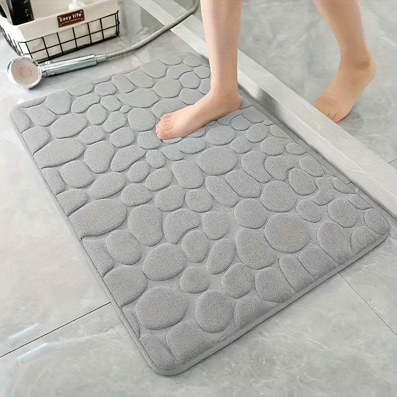 Absorbent Coral Velvet Polyester Non-Slip Bath Mat