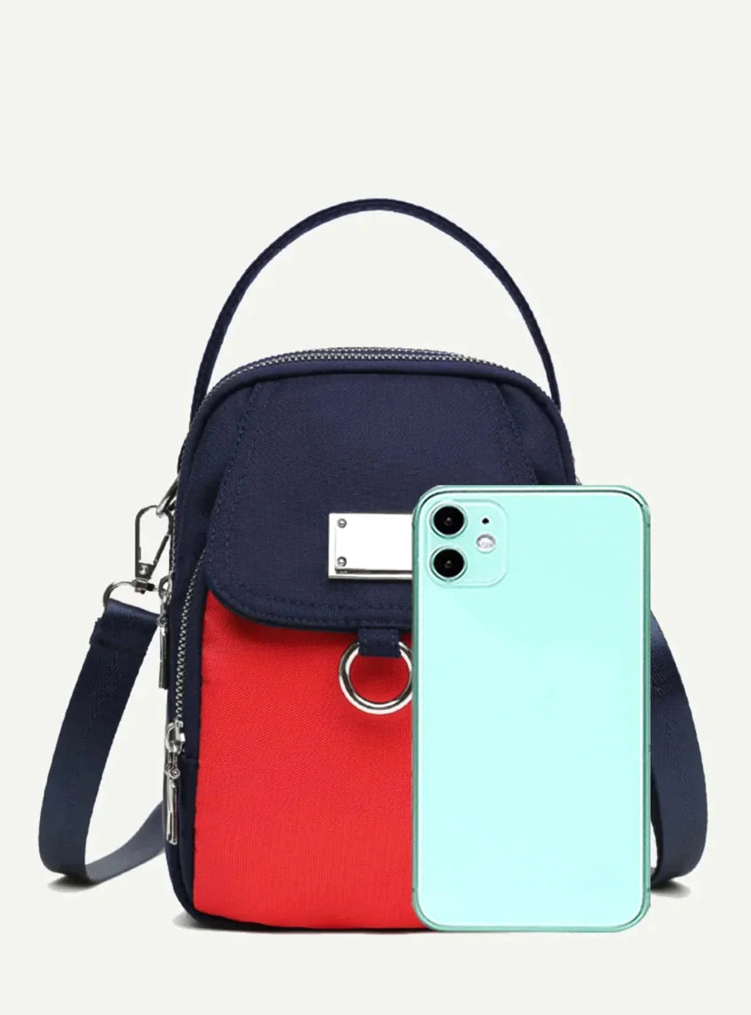 Handbag Ample Storage Multiple Zip Pockets Removable Strap