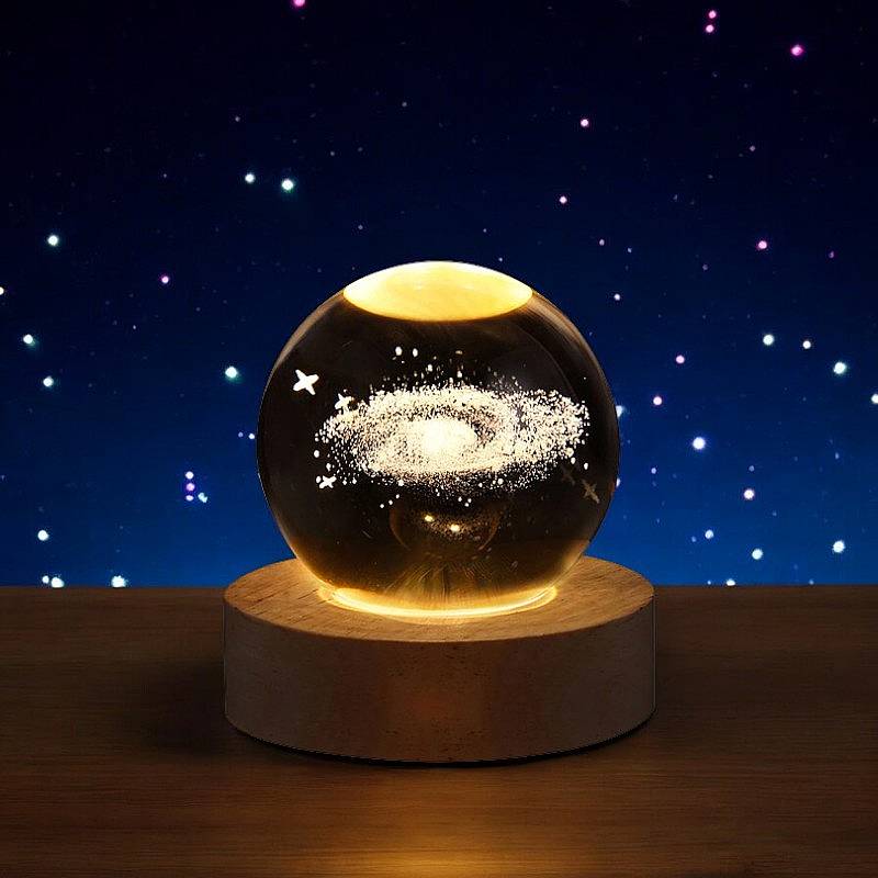Touch Control 3D Crystal Ball Lamp – USB Powered with Various Light Modes