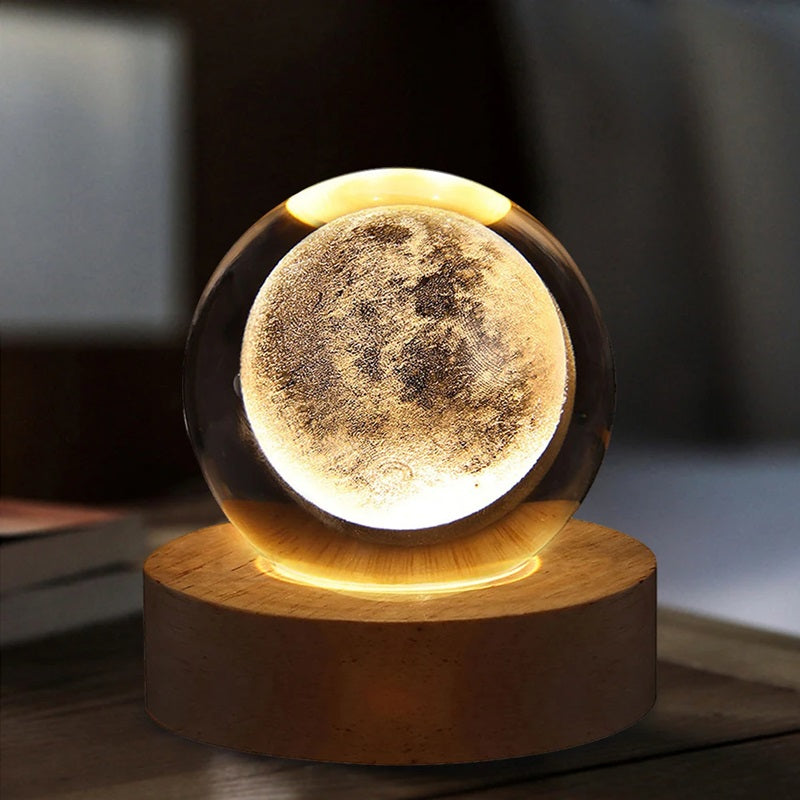 Touch Control 3D Crystal Ball Lamp – USB Powered with Various Light Modes