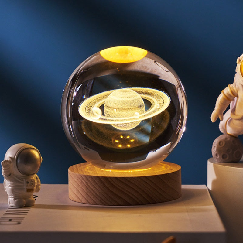 Touch Control 3D Crystal Ball Lamp – USB Powered with Various Light Modes