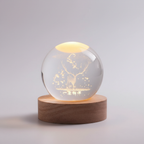 Warm White Glow Night Light - 3D Engraved LED Table Lamp for Home